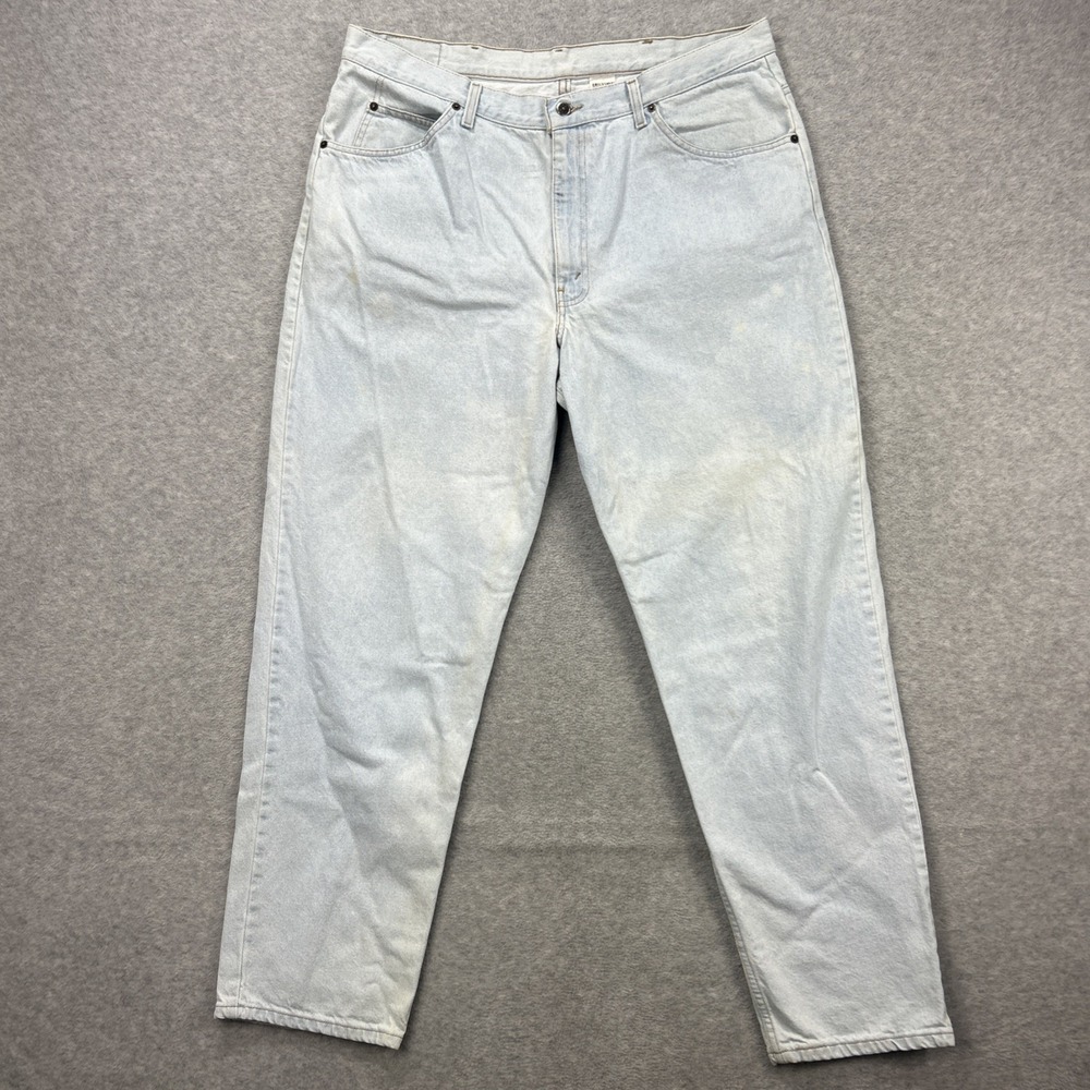Vintage Britannia Jeans Mens 40x32 Light Blue Denim Pants Distressed Baggy Taper